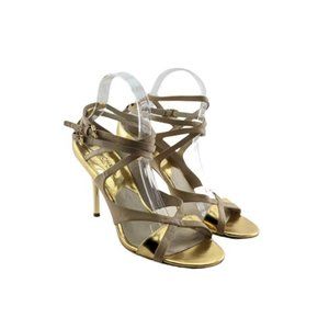 Michael Kors Gold Leather Strappy Sandals Size 8.5